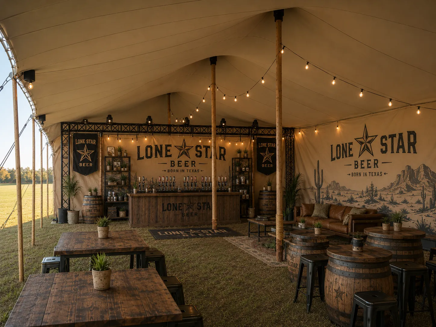 Branded stretch tent activation by Pop Pro Tents