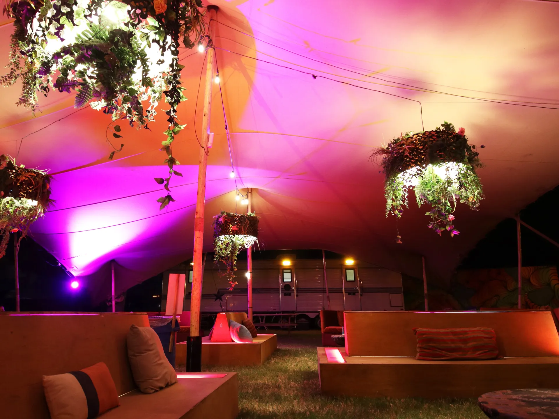 Bespoke stretch tent decor and styling by Pop Pro Tents