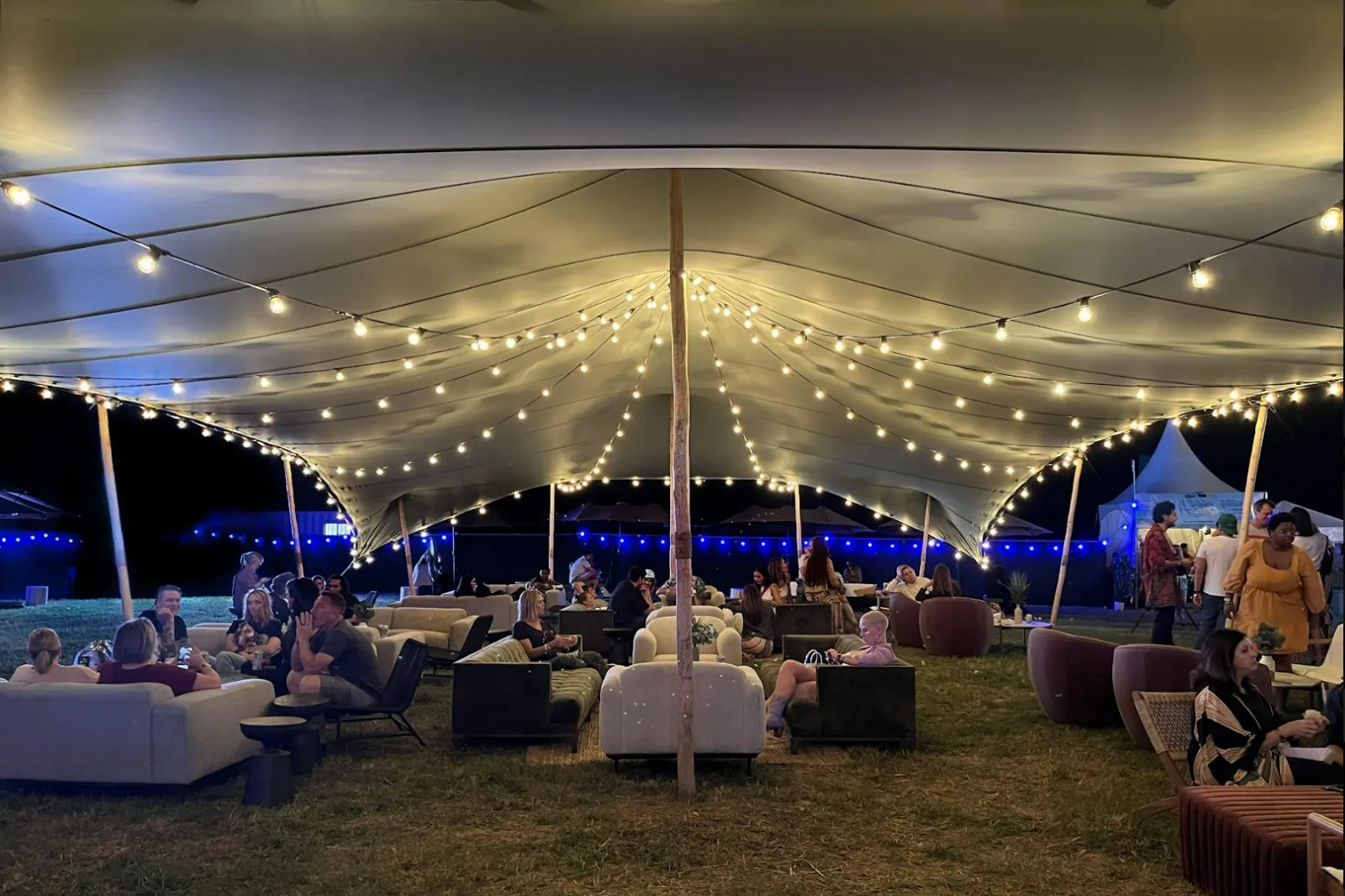 Pop Pro Tents stretch tent at a festival or fair