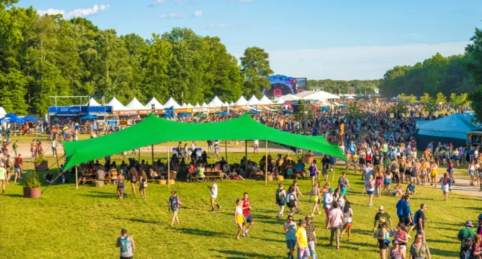Pop Pro Tents stretch tent at a festival or fair