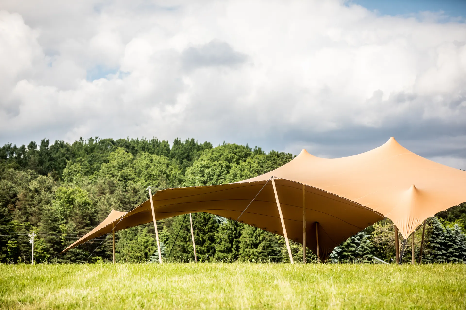 Pop Pro Tents stretch tent at a festival or fair