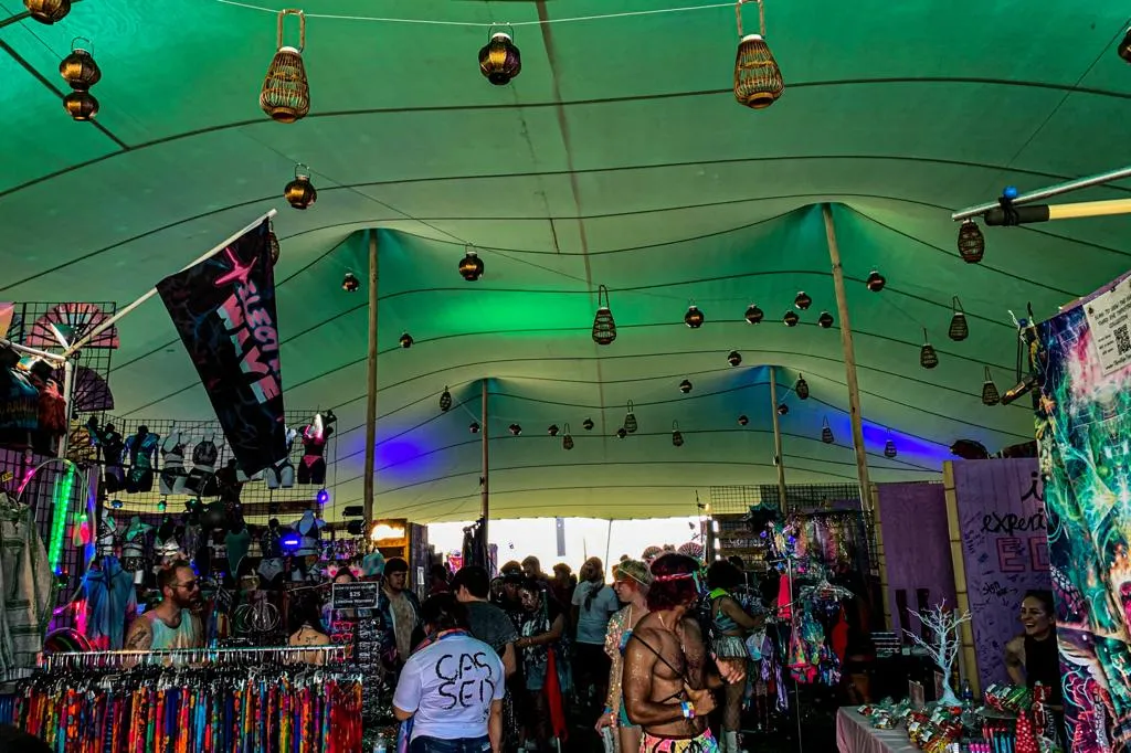 Pop Pro Tents stretch tent at a festival or fair
