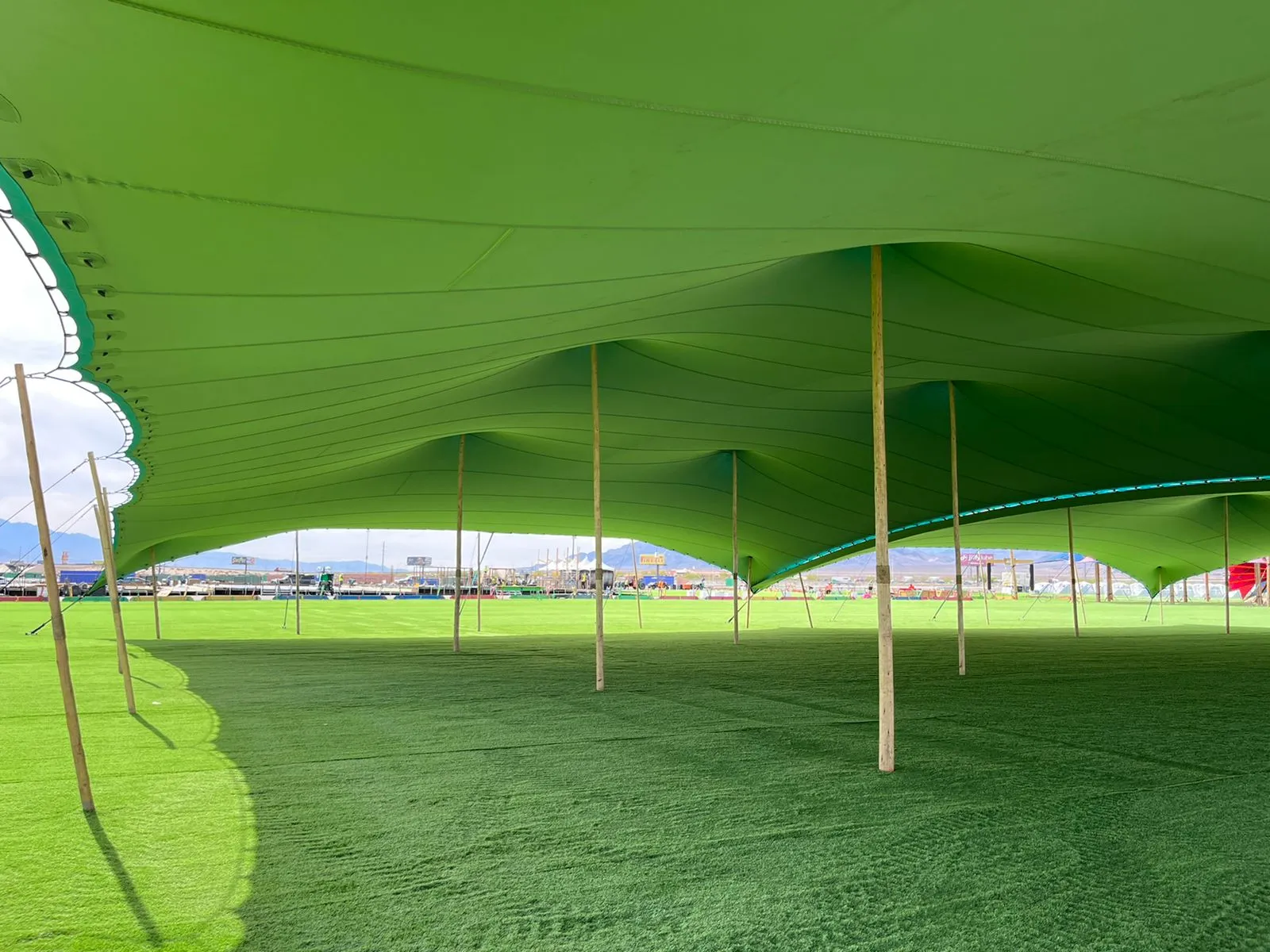 Pop Pro Tents stretch tent at a festival or fair
