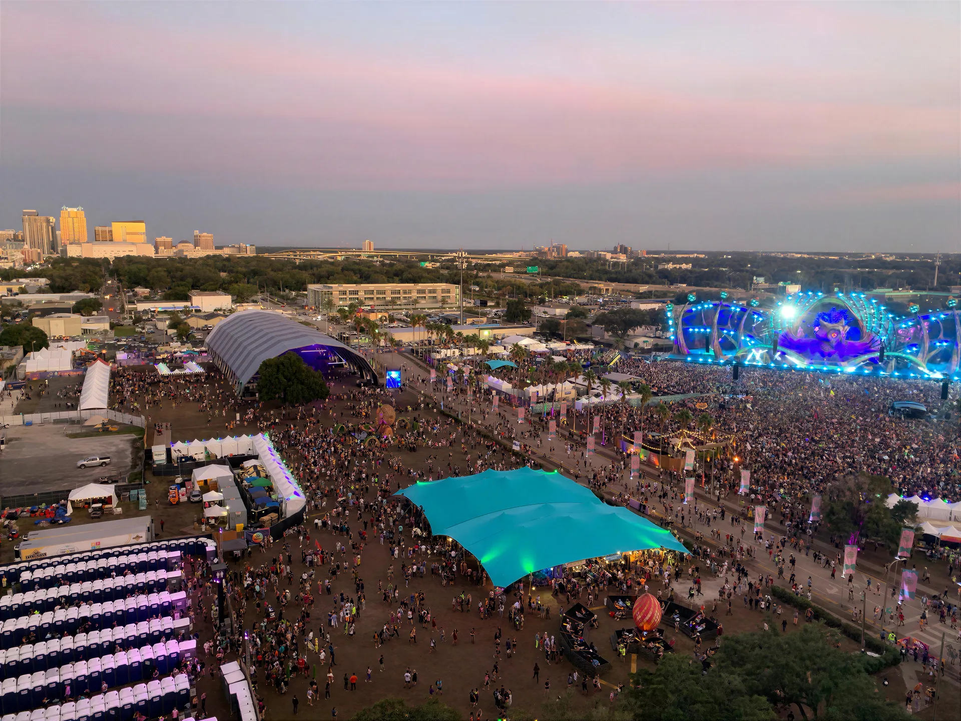 Pop Pro Tents stretch tent at a festival or fair